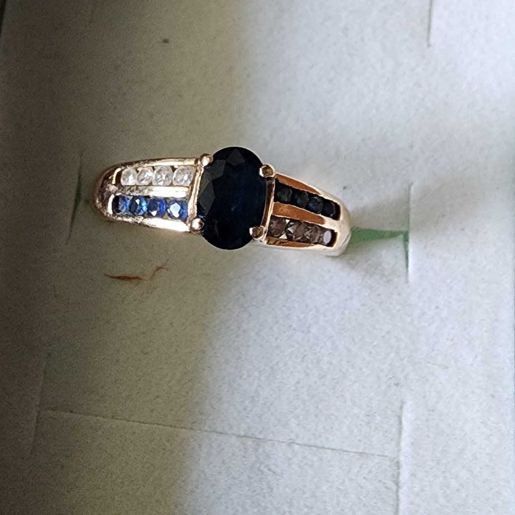 Preowned 14k Sapphire And Diamond Ring